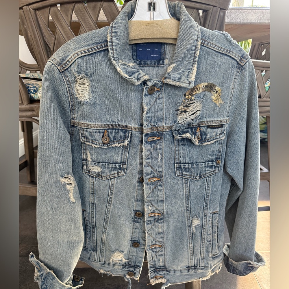 Zara man denim jacket unisex Med